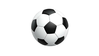 Fototapeta premium Classic soccer ball, black and white pentagons, rendered on a dark background, showing depth through shadows