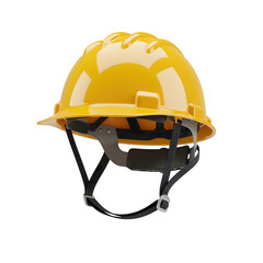Yellow construction safety helmet. Perfect for engineering, industry, and safety concept design. High-quality PNG image. Isolated on white or transparent background. PNG format.