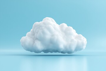 Soft White Cloud Floating on a Light Blue Background for Creative Design and Art Projects
