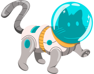 Illustration of a Cat Astronaut in Spacesuit