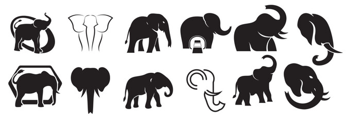 Elephant icon set