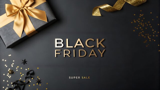 Decorative black bow with price tag. Vector illustration.Top view of Black torn paper and the text black friday on a red background. Black Friday composition.