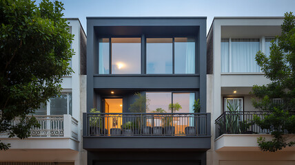 Fototapeta premium modern house with balcony