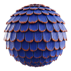 Obraz premium Seamless sphere of blue wooden shingle isolated on transparent background