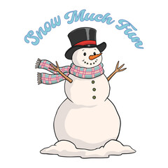 Snowman Illustration – Cute Winter Snowman Vector for Christmas Crafts and Cards