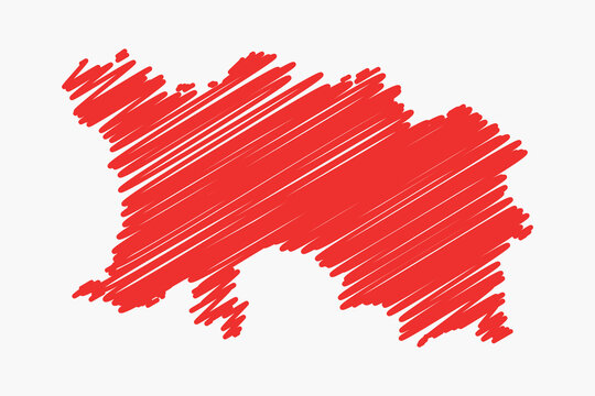 Vector graphic artwork suitable for print and web containing flat detailed map of JERSEY