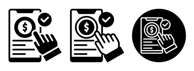 Payment Confirmation Icon Collection Glyph & Mixed Style