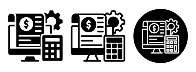 Accounting Software Icon Collection Glyph & Mixed Style