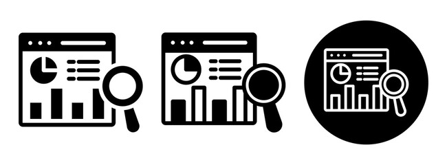 Web Analytics Icon Collection Glyph & Mixed Style