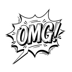 Comic Speech Bubble O M G isolated on a transparent background