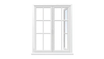 Obraz premium A detailed illustration of a white, divided-light window