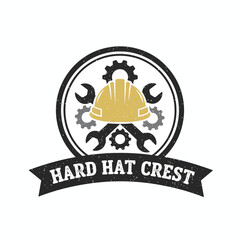 Vintage Industrial Construction Crest Vector