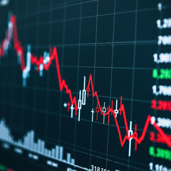 Financial graph showcasing market volatility, illustrating fluctuations and trends with data visualization.