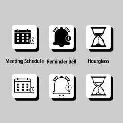 A set of icons for different types of meetings, including a meeting schedule