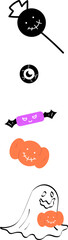 Halloween Party Border Element.
Halloween candy.
Trick or trick.