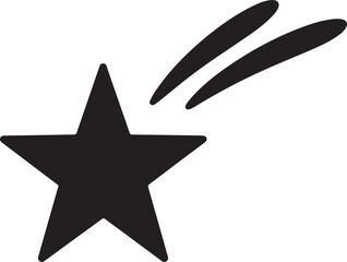 A shooting star on a white background