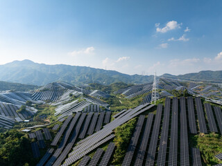 Fototapeta premium solar power station on mountain