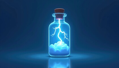 Surreal fantasy concept of storm in a bottle, Generate Ai