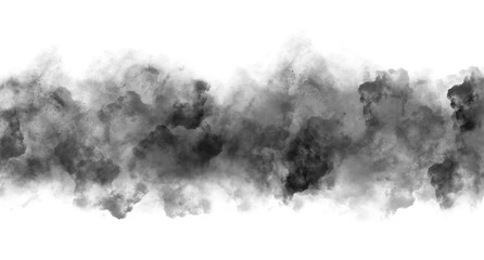 Realistic Black Fog effect on transparent background