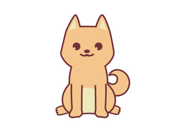 お座りするかわいい柴犬のイラスト