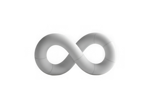 3d rendered gray infinity symbol isolated on transparent background