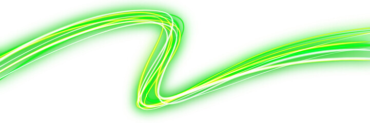 Electric Green Neon Speed Lines on transparent background