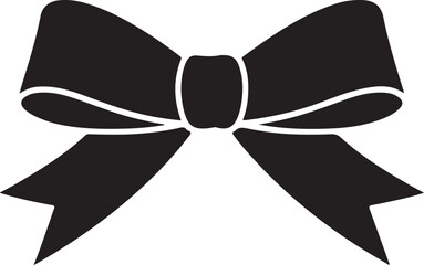 Ribbon bow logo silhouette vector, tied bow logo icon silhouette, bow silhouette vector logo holiday icon gift, bows knot silhouette vector logo on white background