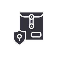 Secured Document Shield Icon Safe Envelope Protection