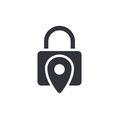 Location Padlock Symbol Internet Security And Privacy