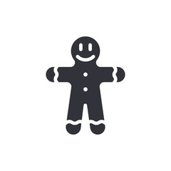Gingerbread Man Simple Icon Holiday Decoration Symbol