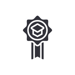 Graduation Cap Academic Achievement Ribbon Award Icon