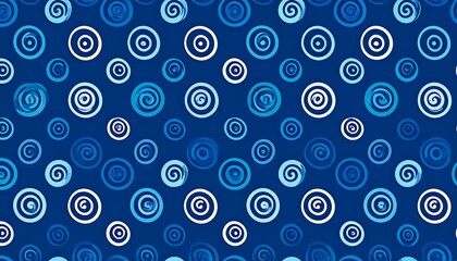 Abstract pattern of swirling spirals in shades of blue and white