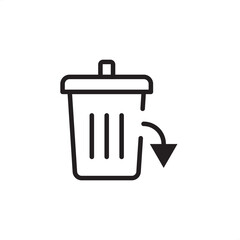 Minimal line icon illustrating lean manufacturing concept with waste reduction symbol. Ideal for production efficiency, process improvement, and industrial management visuals.