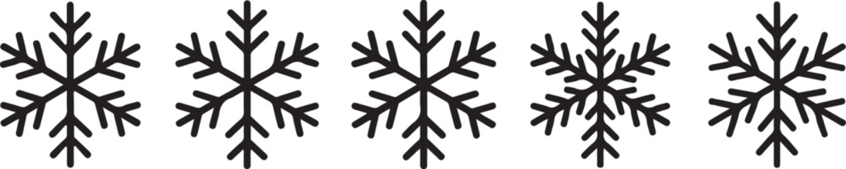 Set of black Snowflakes icons. Black snowflake. Snowflakes template. Snowflake winter. Snowflakes icons. Snowflake vector icon