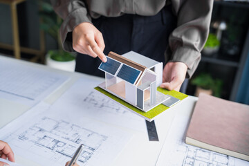 Engineer planning for Solar panels green energy Business man working Innovation  green eco friendly...