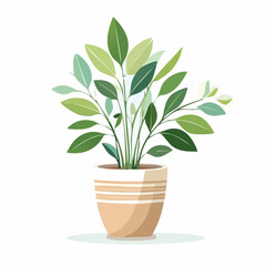 Minimalist Plant Pot Vector Graphic Featuring Small Indoor Plant, Ideal for Digital Design, Gardening, and Lifestyle Illustrations