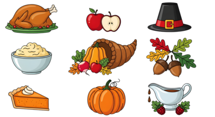 set of halloween pumpkins