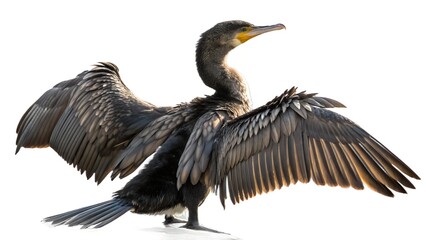 Fototapeta premium Cormorant's Embrace: Wings Wide Open