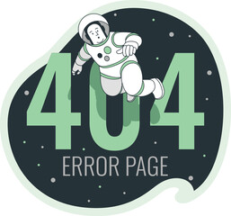 Astronaut floating in space near 404 error page text and stars Keywords: 404 error, error page, astronaut, space, cosmos, stars, universe, internet, website, technology, broken link, lost, missing