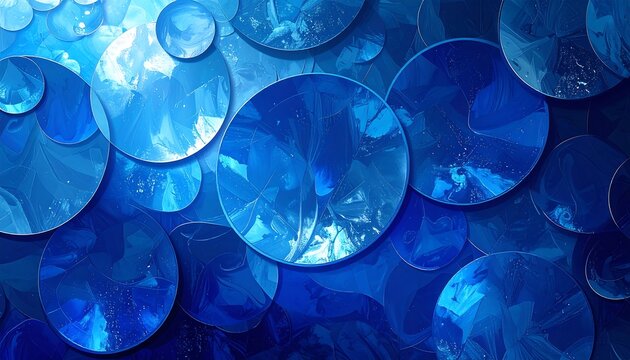 An abstract composition featuring overlapping blue circles - Powered by Adobe