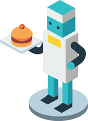Next gen kitchen robot isometric illustration scalable vector graphic for eps file format