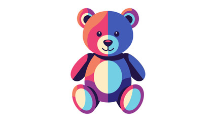Colorful teddy bear illustration cute vector design perfect for childrens books and toy store promotions