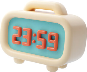 3D Vector Digital Clock Icon for Happy New Year, Time Management and Deadline Concept.