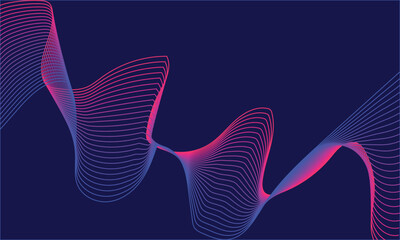 Blue light wave pattern vector illustration for modern digital business technology background design