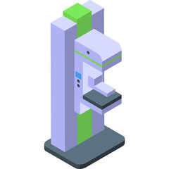 Modern X Ray Scanner Machine With Light Green Accents And Blue Buttons Isolated On White Background With Transparent Background