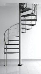 Modern spiral staircase, metal, minimalist
