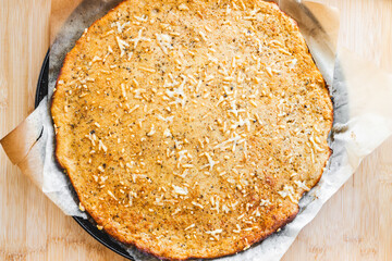 chickpea flour flatbread socca on wooden tray rustic french inspired recipe