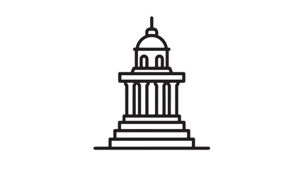 Obraz premium Classic architectural building with pillars and dome, symbolizing government or education