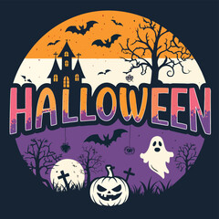 Big set of halloween silhouettes black icon and character. Design of witch, creepy and spooky elements for halloween decorations, sketch, icon, sticker. Hand drawn vector solated background.