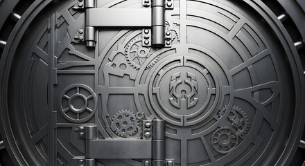 Close-Up of Vault Door Design Showcasing Strength and Precision
